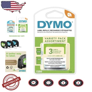 Genuine LT Labels 3-Roll Variety Pack 1/2" Black Print White Matte Glossy Clear - Picture 1 of 10