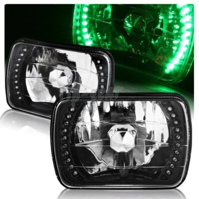 7"x6" H6014 H6052 H6054 Viga Sellada Verde LED Negro Carcasa Faro Transparente Lámpara Foto 1 de 4