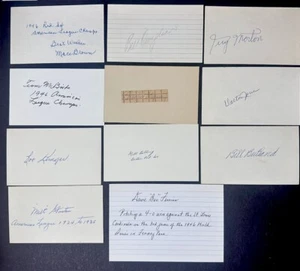 Boston Red Sox Lot Of 11 INDEX CARDS SIGNED Bob Klinger Billy Conigliaro - Picture 1 of 6