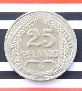 GERMAN 25 PFENNIG 1909 D Deutsches Reich EMPIRE WW1 NICE Old Coin History RARE - Picture 1 of 4
