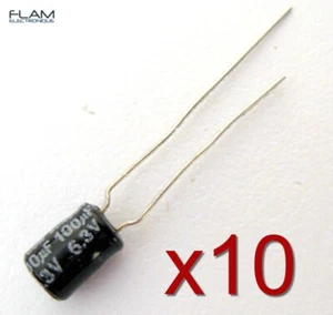10x Condensateur Suncon 6.3V 100uF 7x5mm électrolytique Electrolytic capacitor - Imagen 1 de 2