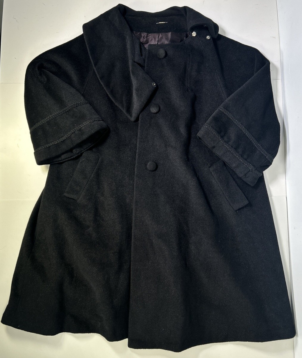 lilli ann ヴィンテージ　ウール ロングコート 黒 lilli ann ヴィンテージ ウール ロングコート 黒 Women's