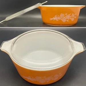 Pyrex Butterfly Gold Version 2 475 Deckel Kasserolle Schüssel 1979-81 USA 2,5 Liter - Bild 1 von 15