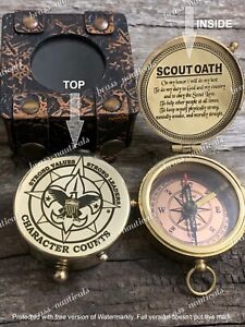 vintage brass boy scout oath compass | boy scout eagle brass compass for gift.