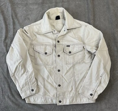 Chaqueta vaquera vintage Sears de mezclilla talla M 40 marfil cuello puntiagudo MCM 60s 70s Foto 1 de 4