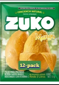 12-Pk ZUKO Mango / Mango ZUKO Powder Drink Flavor 13g/.4oz Mango Drink 🥭 - Picture 1 of 1