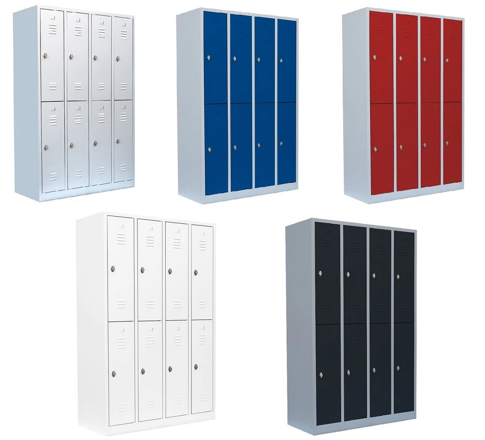 6er Umkleideschrank Spind Umkleidespind Metallschrank Garderobenschrank montiert - Bild 1 von 1