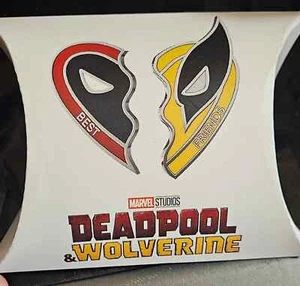 Deadpool and Wolverine Best Friends Heart 2 Enamel Pin Set NIB - Picture 1 of 2