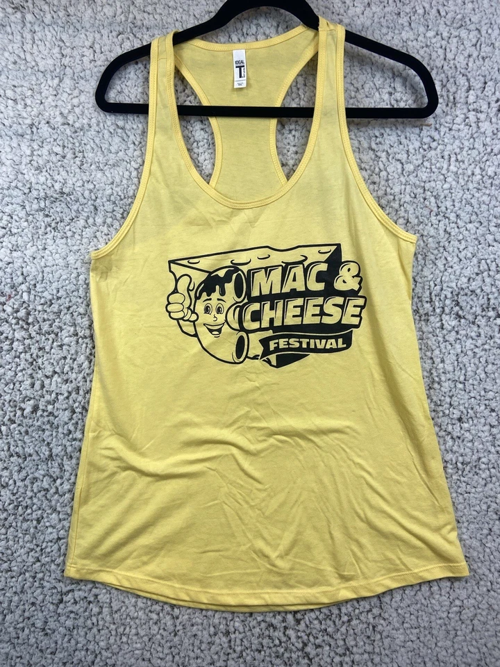 Camiseta sin mangas Ideal by Next Level amarilla espalda deportiva Mac & Cheese Festival 2XL Foto 1 de 4