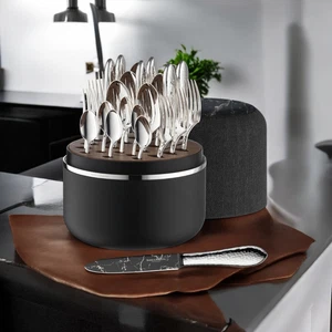 Robbe Berking Silver Cutlery THE BOX 24 Set Martelé Marble Cut 150g SilverPlated - Picture 1 of 4
