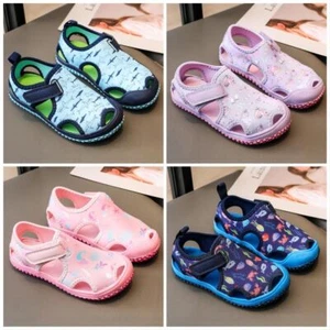 Kids Garden Walking Sandals Girls Boys Toddler Non-slip Soft Beach Shoes Holiday - Picture 1 of 18