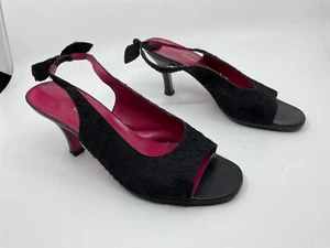 Ladies Emanuel Ungaro Slingback Sandals 7.5 Strap Heels Shoes - Picture 1 of 7