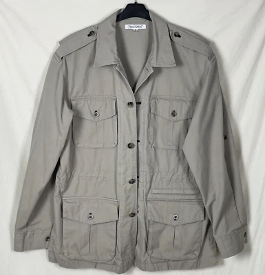 Travelsmith Mens Safari Jacket Size Medium Utility Cargo Zip Pockets Khaki - Image 1 of 4