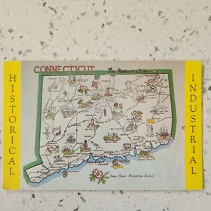 Alte Postkarte - Connecticut, historisch, industriell, Karte - Bild 1 von 2