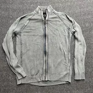 BKE Jacke Pullover Herren Small Grau Full Zip Strick Distressed Baumwolle Street - Bild 1 von 10