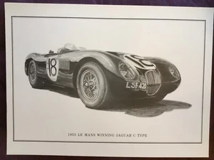 Jaguar C Type A4 pencil drawing print. - Picture 1 of 1