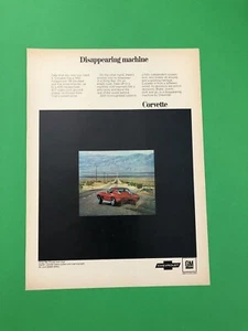 1967 CORVETTE CHEVROLET ORIGINAL VINTAGE PRINT AD ADVERTISEMENT SINGLE PAGE - Picture 1 of 1