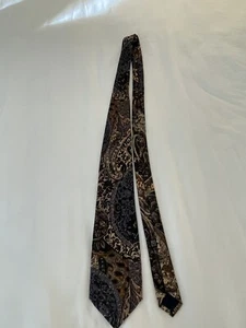 TINO COSMA Mens Necktie Blue Gray Brown Silk ITALY Designer Geometric - Picture 1 of 5