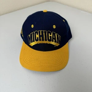 Vintage JJ Michigan Wolverines Snapback Hat Cap University College NCAA 90s - Picture 1 of 6