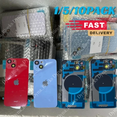 For iPhone 14/iPhone 14 Plus Back Glass Replacement Big Cam Hole Rear Cover Lot - Image 1 of 4