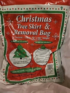 Vintage Christmas Tree Removal Bag Tree Skirt Plastic Storage Bag - Picture 1 of 1