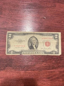 1953 $2 Two Dollar Bill US Note A30687396A Red Seal - Picture 1 of 2