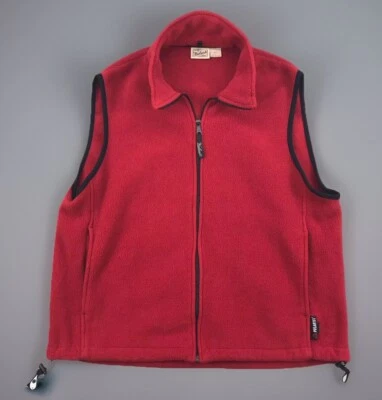 Chaleco polar Woolrich vintage para hombre grande rojo Polartec cremallera completa exterior Foto 1 de 4