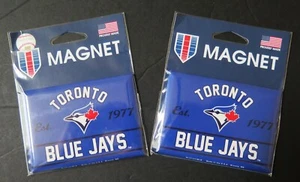 TWO (2) TORONTO BLUE JAYS, 2.5" X 3.5" METAL MAGNETS FROM WINCRAFT - Picture 1 of 2