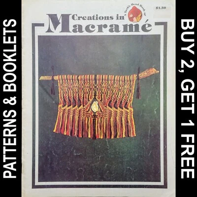 Libro Testa di Turco Vintage Pro/Prom di "Creazioni in Macramè" 15 Progetti Macramè - Immagine 1 di 4