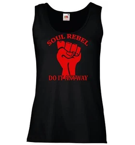Womens Soul Rebel Do It Anyway Stand Up Be Counted Fist Symbol Lady Fit Vest - Picture 1 of 8