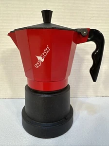 Top Moka Pot Teflón 2 Tazas Estufa Rojo Hecho en Italia - Imagen 1 de 18
