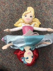 Disney Parks ARIEL & AURORA Princess Reversible Topsy Turvy Flip Doll 14" Plush - Picture 1 of 9