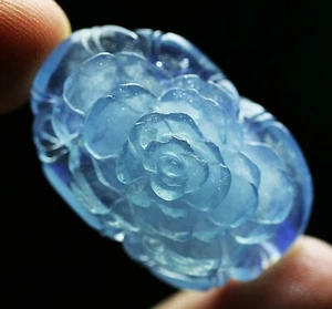 39.2ct Rare NATURAL Clear fluorescent aquamarine Crystal Polished specimen - Picture 1 of 9