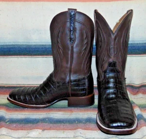 Mens Rujo The Rosco Brown Caiman / Leather Cowboy Boots 10.5 EE Exc Used Cond - Picture 1 of 6