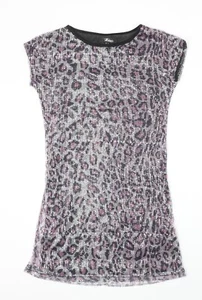 Heaven Womens Silver Animal Polyester Blend T-Shirt Dress Size 8 - Picture 1 of 10