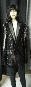 Black Sequin Tuxedo Ladies "INC" Slim Fit Jacket - MED NWOT -Excellent Cond - Picture 1 of 1