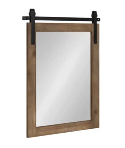 Kate and Laurel Cates Rustic Wall Mirror 22" X 28” Rustic Brown - Picture 1 of 5