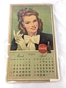 Coke von 1947, Coca-Cola Kalenderblatt, Frau mit weißen Handschuhen - Bild 1 von 11