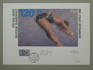 Briefmarkengrafik PHILARTES 1355 Sport 1988 Kunstspringen Auflage 1000 - Bild 1 von 1