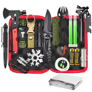 Tactical Camping Hiking Survival 20 in 1 Kit Essential Safety Travel Outdoor NEW - Picture 1 of 16