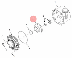  Neu 310-4220B Waterway 1 PS Executive Pumpe Laufrad Ersatz kostenloser US-Versand - Bild 1 von 1