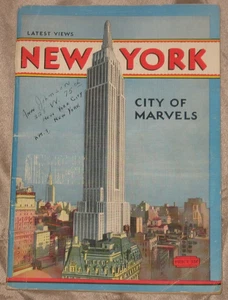 Latest Views New York City of Marvels. 1938 Picture Book by Manhattan Post Cards - Picture 1 of 4