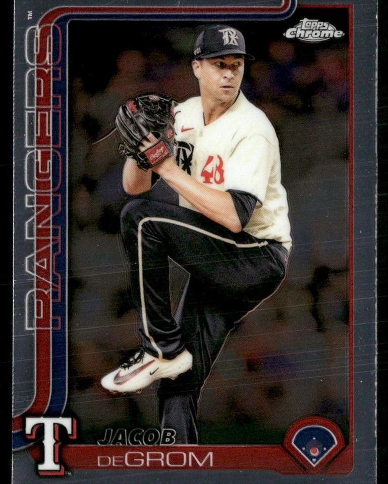 2025 TOPPS CHROME JACOB DEGROM TEXAS RANGERS #214 - Image 1 of 2