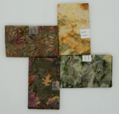 Quality Batik Fabric Bundle Lot of Four Half Yard 2 yards total 4 Prints - Image 1 of 3
