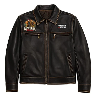 Custom Rodeo Contestant Jacket – Black, Handmade Embroidered Western Cowboy Coat - Image 1 of 4