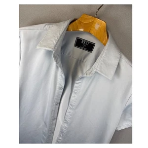 BYLT Premium Basics Executive Fit Light Blue Short Sleeve Shirt Mens Size M EUC - Picture 1 of 11