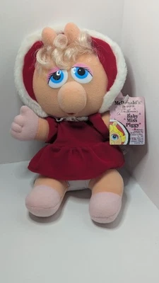 Vintage 1987 McDonalds Muppet Babies Plush Christmas Baby Miss Piggy W/Tag - Image 1 of 4