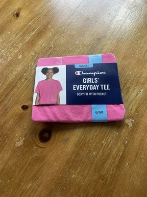 Champion Girls' Everyday Tee Size 6X Pink Short Sleeve Shirt - Image 1 of 2