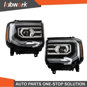 Labwork Full LED New Headlights For GMC Sierra 1500 2016-18 Projector Right&Left - Picture 1 of 15