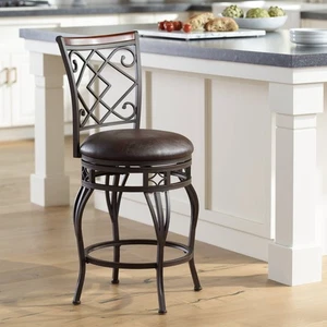 Hartley Bronze Swivel Bar Stool 25 1/2" High Traditional Kitchen Counter Island - Picture 1 of 9